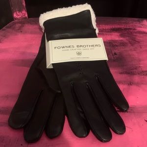 Fownes Brothers Leather and Sherpa Gloves